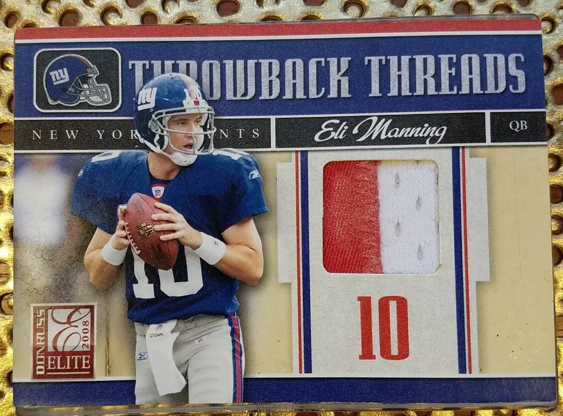 ELI MANNING 2008 DONRUSS ELITE THROWBACK THREADS JERSEY PATCH 10 50 EBAY 1 1