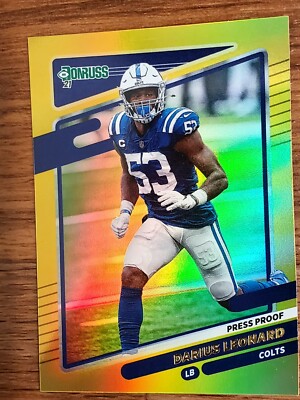 Darius Leonard Colts 2021 Donruss Press Proof Gold Holo Premium Stock #149
