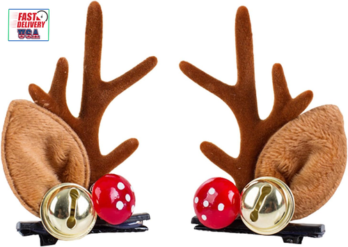 Christmas Hair Clips Antlers Hairpins with Bell Cute Hair Accessories for Women - Picture 12 of 12
