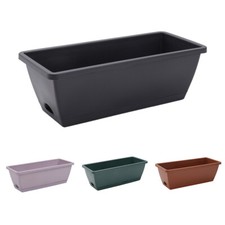5 Rectangle Trough Plant Pot Long Plastic Planter Outdoor Garden Herb Flower