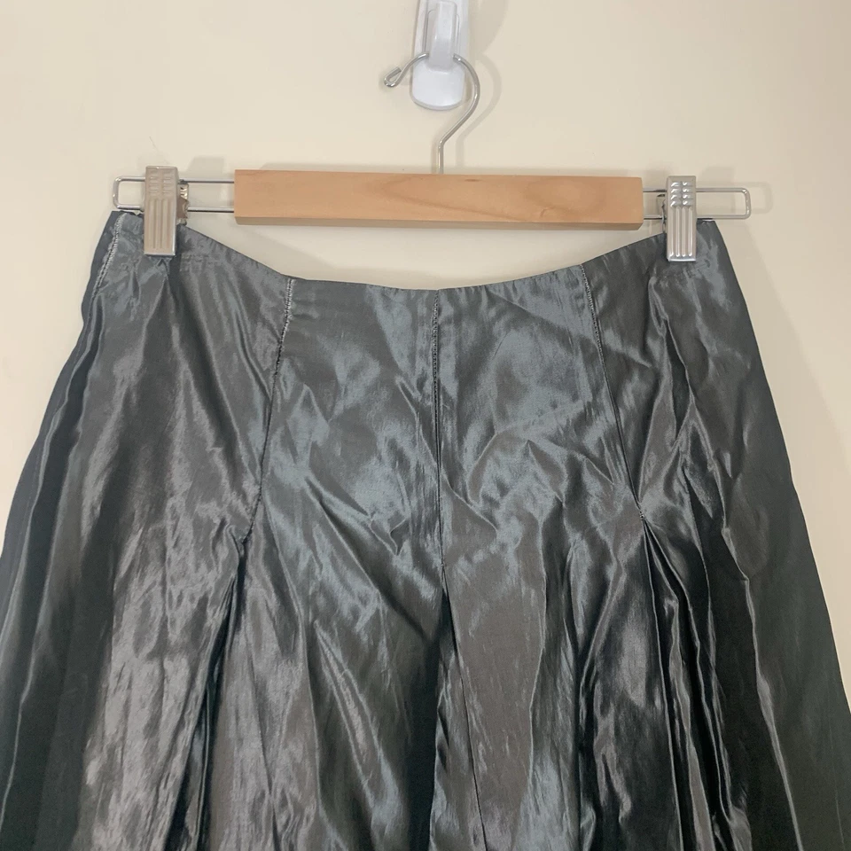 Vintage Rampage Womens Maxi Skirt 7 Gunmetal Taffeta Cybergoth Whimsigoth Vamp - Image 2 of 4