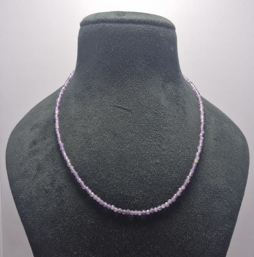 Purple Amethyst Gemstone 925 Sterling Silver 15" String Jewelry Mala Necklaces - Picture 7 of 8