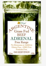 Argentine Beef Adrenal Powder - Grass Fed & Finished, No Hormones - 240 Servings