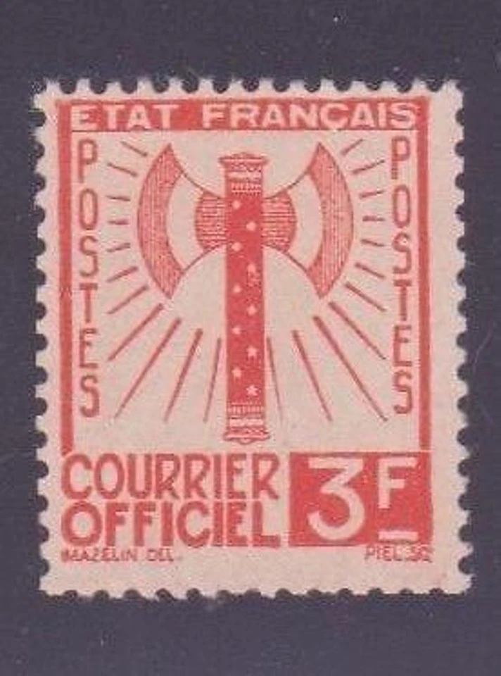 FRANCE STAMP TIMBRE DE SERVICE YVERT N° 10 " FRANCISQUE 3 F ORANGE " NEUF xx TTB - Photo 1/1