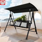 3-Seater Patio Swing Adjustable Canopy Weather Resistant Steel Frame Outdoor