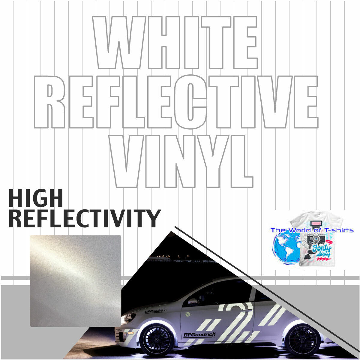 Reflective Vinyl Adhesive Cutter Sign Hight Reflectivity 24 x 10 Feet  WHITE