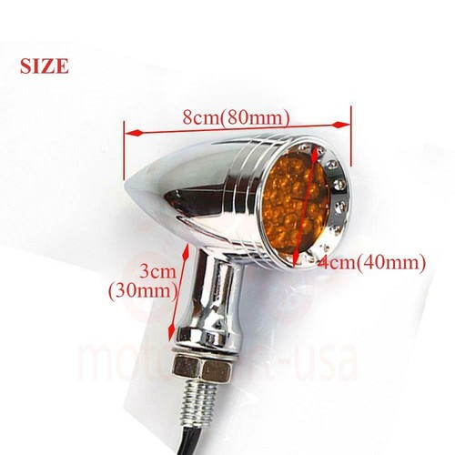 2X Universal 20 LED Bullet Turn Signal Light For Harley Chopper Bobber Custom - Foto 3 di 12