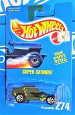 Hot Wheels Early-Mid 1990s Mainline #274 Super Canon Olive Green w/ White 5SPs
