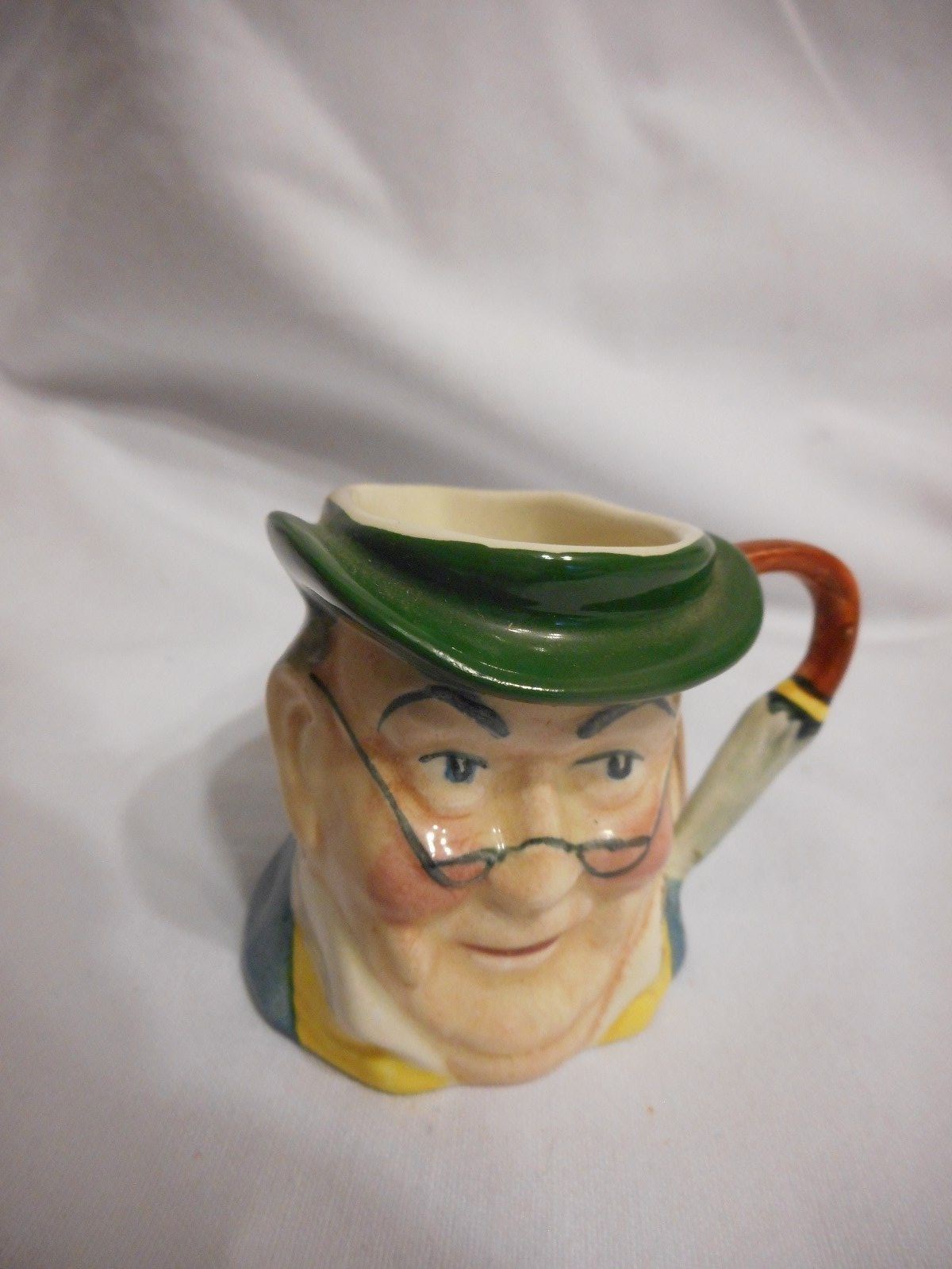 Vintage Sylva Ceramics Face Mug 2" Staffordshire England Mr Pickwick