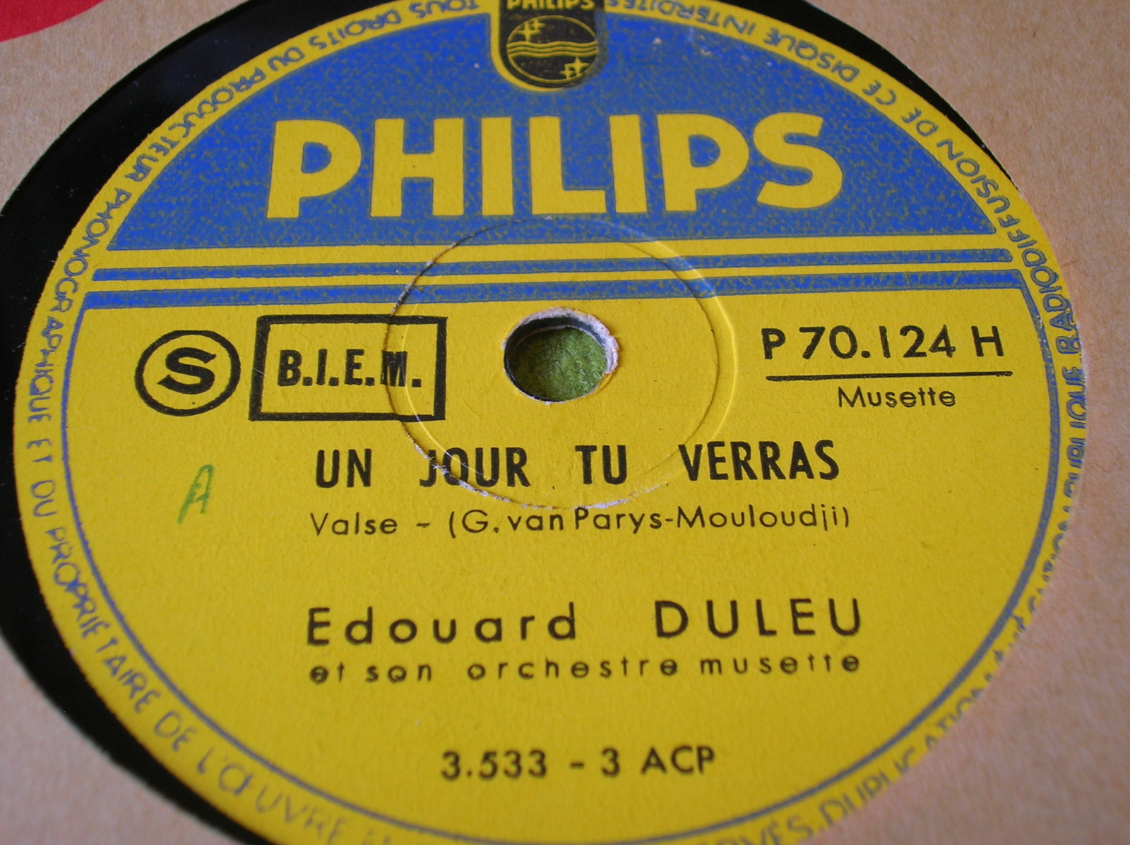 78 trs-rpm-EDOUARD DULEU - Un jour tu verras-PHILIPS 70.124 | eBay