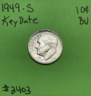 1949 S Roosevelt Dime 10c BU Uncirculated Mint State 90% Silver Key Date!