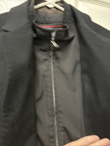 Saks Fifth Avenue Over Coat Men’s Black Wool Cashmere Blend Removable Bib Small - Picture 6 of 13