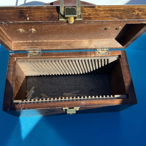 Vintage Industrial Print Shop Wood Box for Type Glass Slides Steel Proofs - Picture 8 of 15