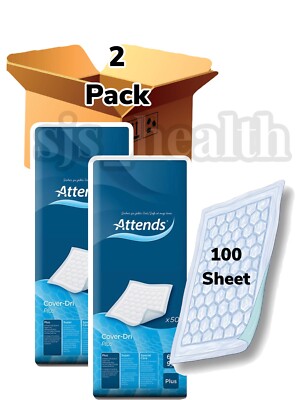 Attends Bezug Dri Plus 90x60cm 2 Packungen à 50 Inkontinenzhilfe Betteinlagen Schutz