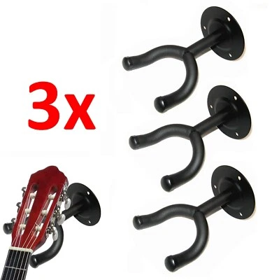 3x WANDHALTER GITARRE - UNIVERSAL HALTERUNG - LONG BOARD - SKATEBORAD - GITARRE