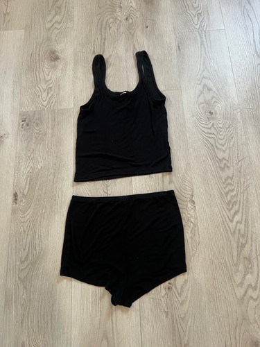Victoria's Secret Soft Ribbed Cami Short Set Pajama Pj Black Sz. S - Picture 4 of 5