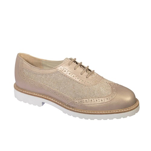 SCHOLL Womens Shoes Brogues Gold Silver 