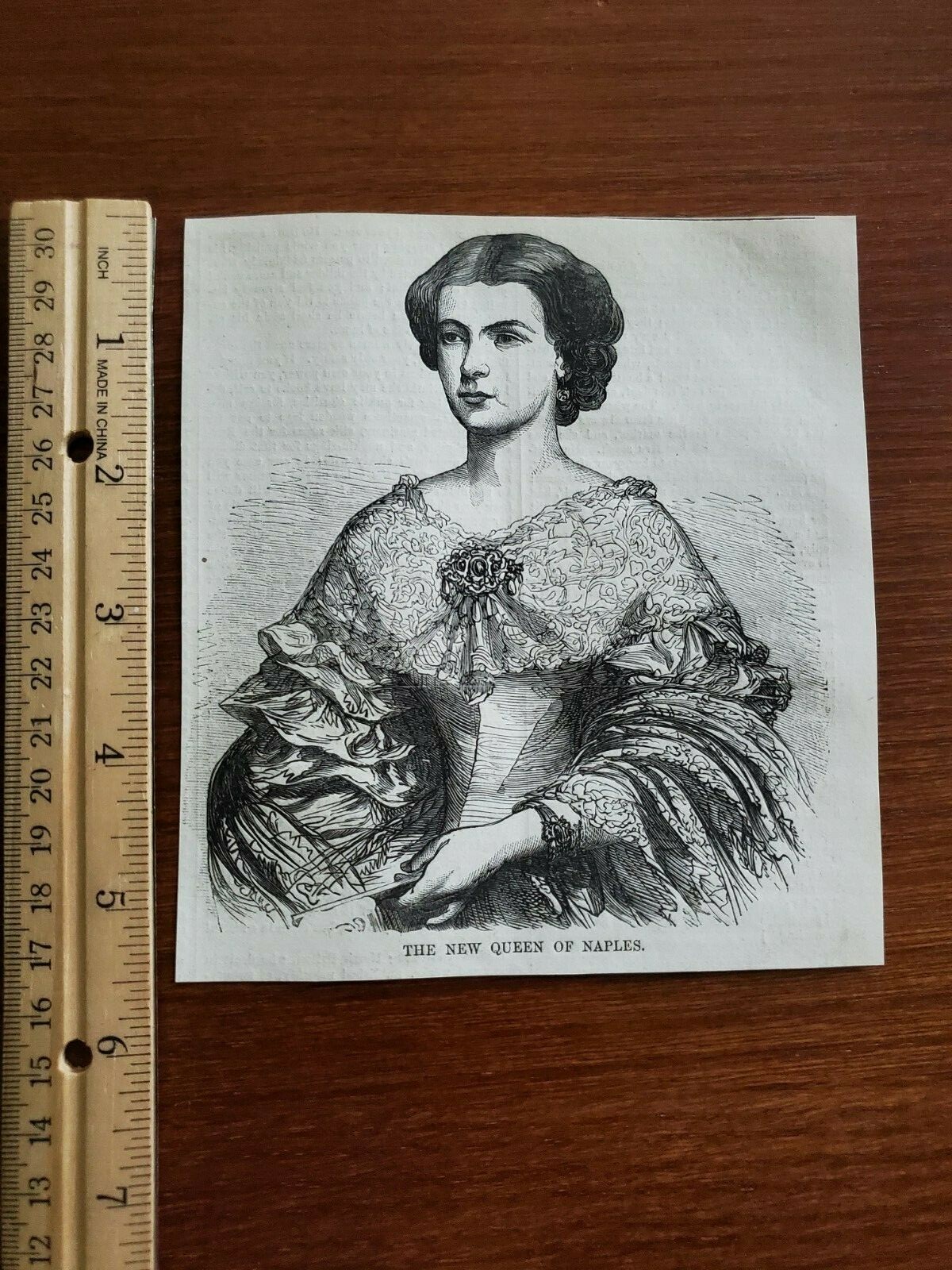 Harper's Weekly 1859 Sketch Print THE NEW QUEEN OF NAPLES