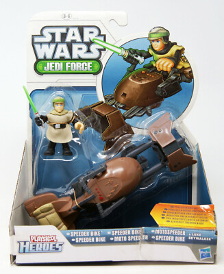 Playskool Heroes - Jedi Force - Star Wars - Luke Skywalker mit Speeder Bike