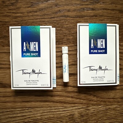 Lot Of 2 AMEN PURE SHOT Thierry MUGLER for Men Eau De Toilette Spray 0.04 OZ Ea