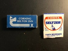 OLD Vntg"CORNING HILTON INN""COSTA SELTZER-Newburgh N.Y." matchbook MADE IN USA