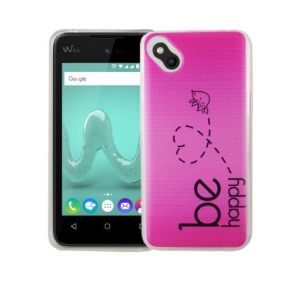 Handy Hülle für Wiko Sunny Be Happy Pink Tasche Cover Motiv Slim TPU Case Bumper