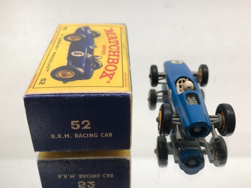 MATCHBOX LESNEY 52 BRM RACING CAR #5 - BPT -BLUE 3inch- GOOD IN REPRO BOX - 502 - Picture 4 of 7
