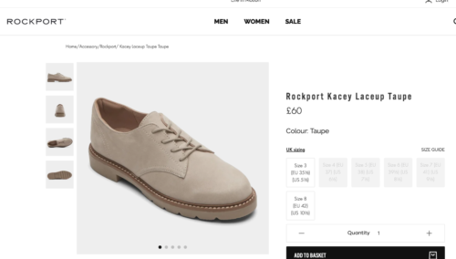 Zapatos para mujer de encaje marrón topo Rockport zapatos cómodos Reino Unido 6 UE 391/2 EE. UU. 81/2 PRECIO DE VENTA SUGERIDO POR EL FABRICANTE 80 £ - Imagen 2 de 5