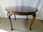 ethan allen georgian court 44" round cherry dining table with 2 leaves