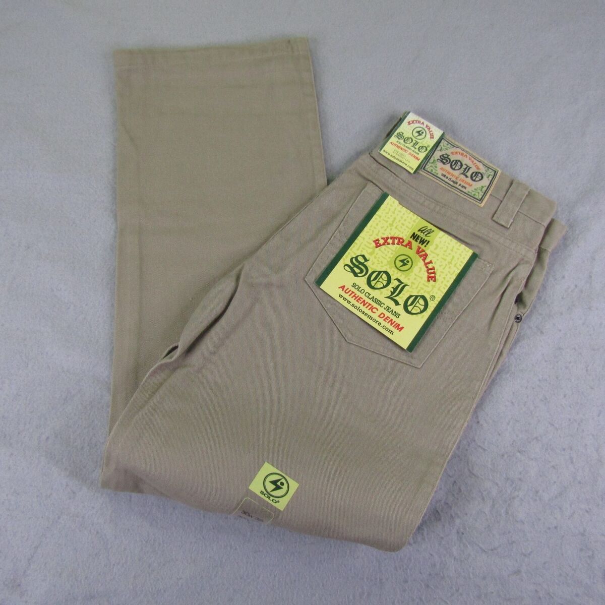 Vintage Solo Semore Jeans Men 30x30 Khaki Denim Baggy Vintage Solo Semore Jeans Men 30x30 Khaki Denim Baggy