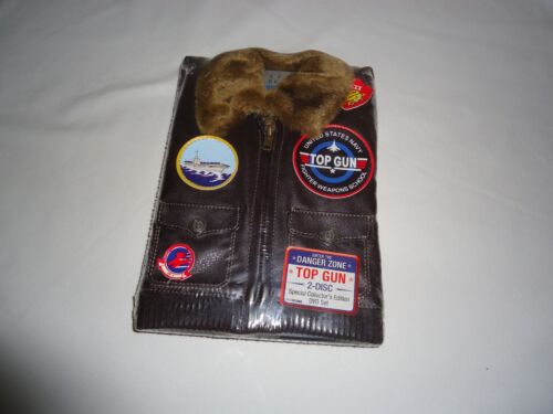 NEW Top Gun DVD Faux Leather Jacket Cover 2 Disc Special Collector's Edition Set - Afbeelding 1 van 4