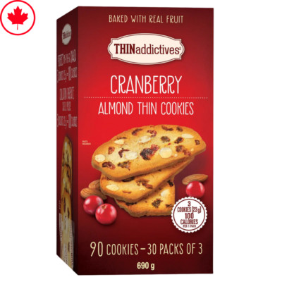 Thin Addictives Almond Thins Cranberry - 690g (24.3oz) - Light & Crunchy Snack