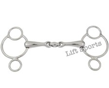 Horse Universal Gag Bit Snaffle 3 Ring Mouth Piece Lozenge Fat All size Stainles