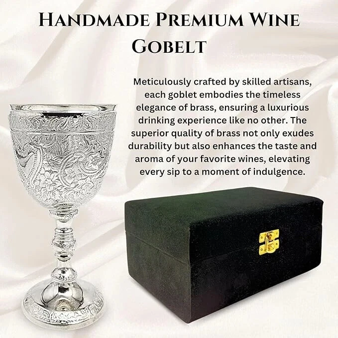 Calice in ottone calice da 6 pollici per tazza comunione vino in rilievo fatt... - Immagine 3 di 4