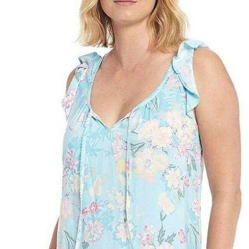 Miss Elaine Short Nightgown With Short Flutter Sleeves NWT Size S Floral - Picture 3 of 5