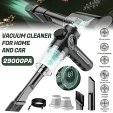 Cordless 29000PA Car Vacuum Cleaner 12V Handheld Vac Air Duster Wet/Dry Portable