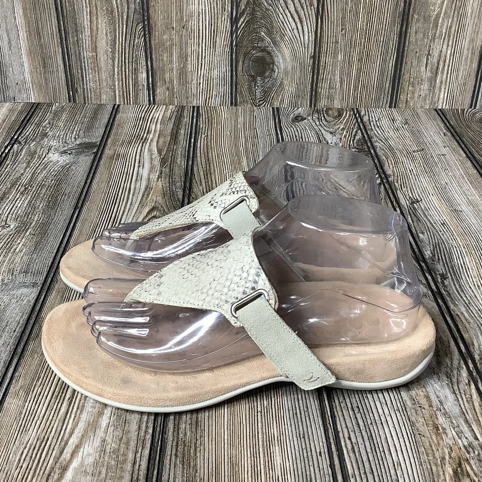 Vionic Womens Wanda Bone Snake Embossed Adjustable T-Straps Sandals Size 7W WIDE - Image 3 of 4