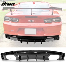 Fits 16-24 Chevy Camaro Ikon Style Rear Bumper Lip Diffuser 1PC Glossy Black PP
