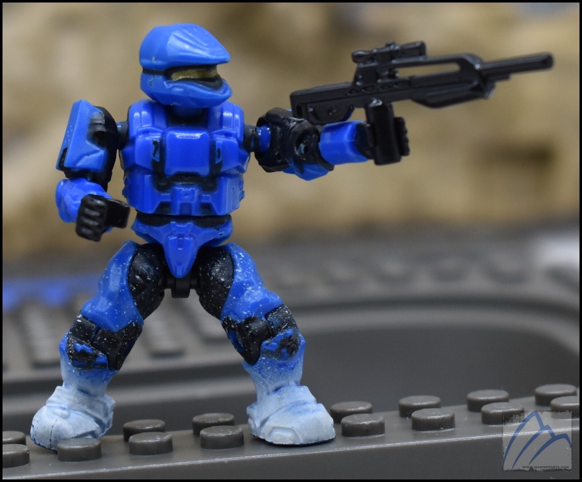 HALO MEGA BLOKS UNSC BLUE SPARTAN SCOUT FIGURE 97068 VS: SNOWBOUND