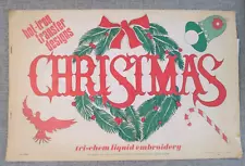 VTG 1974 TriChem Liquid Embroidery Christmas Hot-Iron Transfer Designs Book 0659