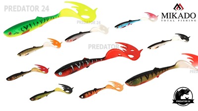 4 Stück Mikado Sicario Pike Tail 8,5cm Köder Gummifisch Gummiköder Softbait