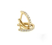 14k Yellow Gold CZ Birthstones Huggie Earrings