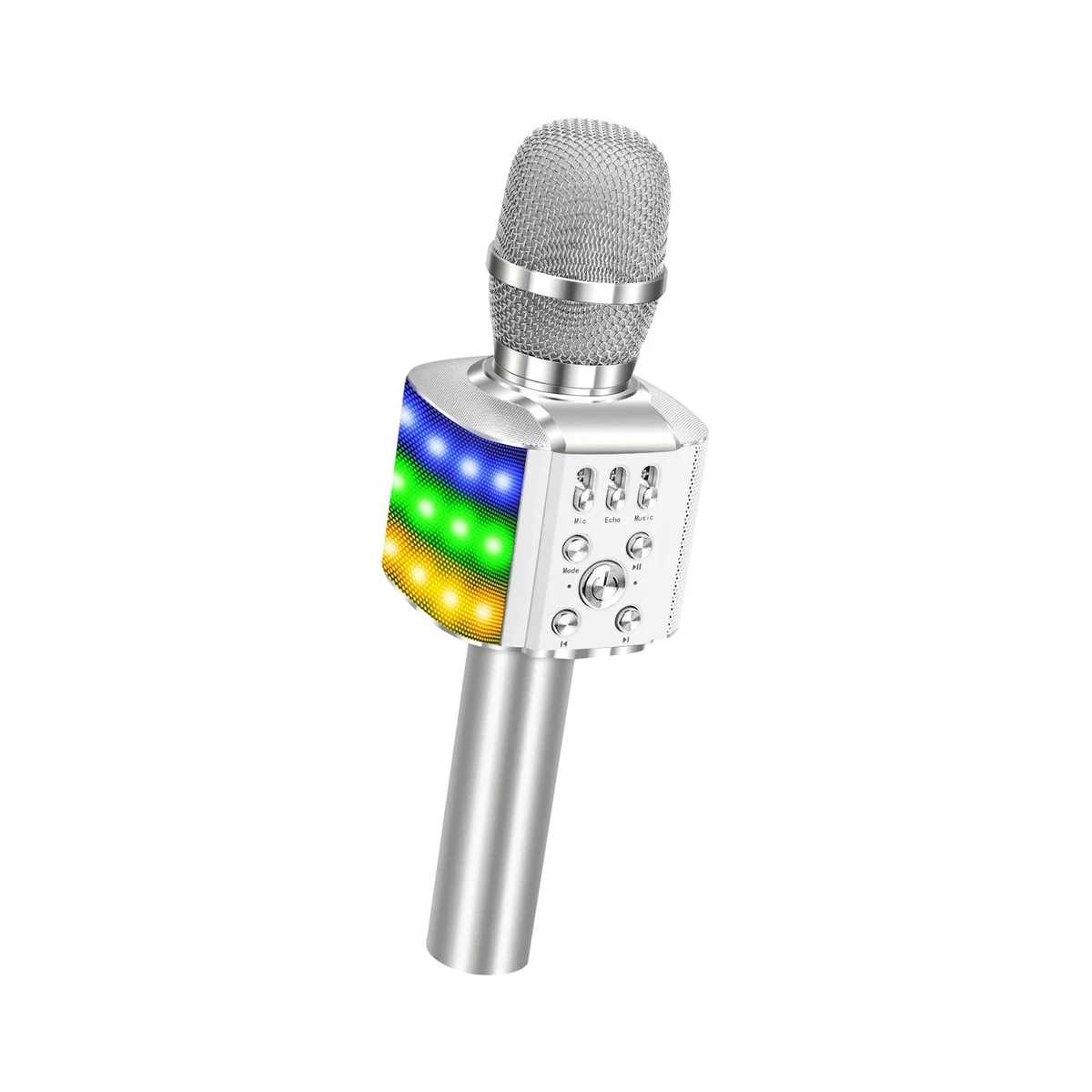 BONAOK Wireless Bluetooth Karaoke Microphone with controllable LED