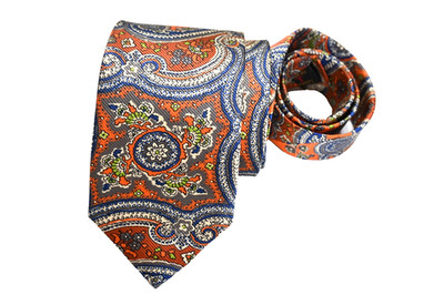 ROBERT TALBOTT  MEN'S TIE ORANGE, GRAY/PAISLEY WIDTH: 3.25'' LENGTH: 59''