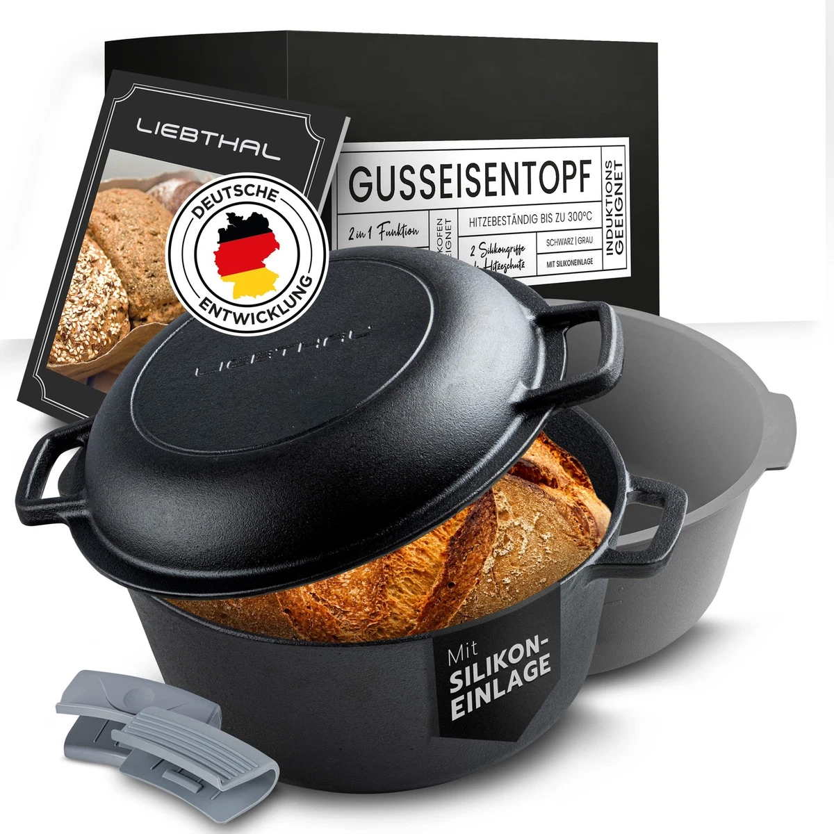 Casseruola In Ghisa Smaltata Da 24 Cm 3,2 L | Sola Pentola Alta Temperatura Per Tutti I Piani Cottura