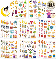 351 PCS Eid Mubarak Stickers, Ramadan Kareem Stickers for Kids, Eid Mubarak Them