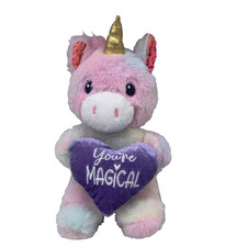 Dan Dee Unicorn Plush Stuffed Animal Toy With Heart "You're Magical Valentine's  