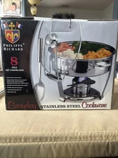 Philippe Richard 4 qt chafing dish stainless steel 8 piece New In Box “Everyday”