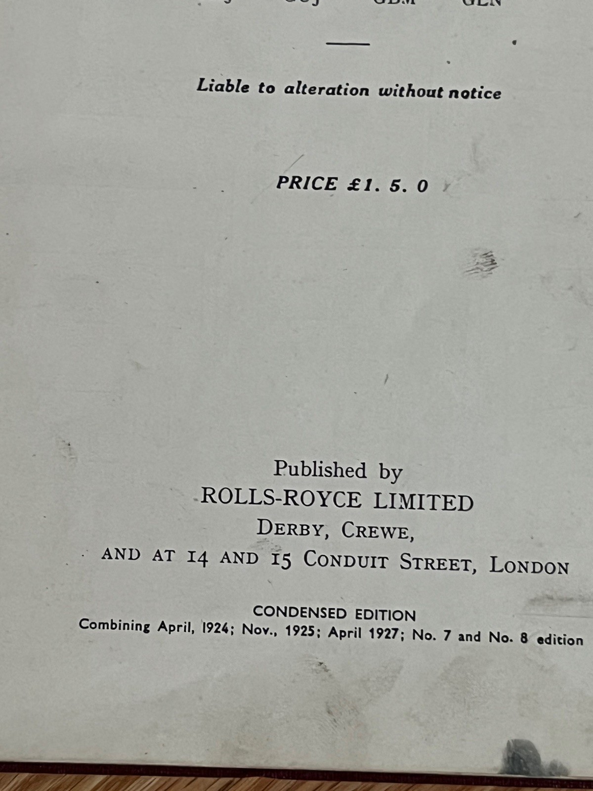 Rare Handbook and instructions for Rolls Royce 20-25 HP