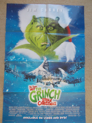 DR. SEUSS HOW THE GRINCH STOLE CHRISTMAS ORIGINAL 2000 VIDEO STORE POSTER VGT